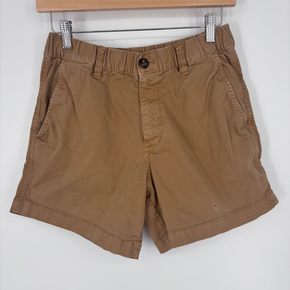 Bearbottom Chino Shorts Mens Medium Brown 5.5 Inch Inseam Stretch Casual *FLAW